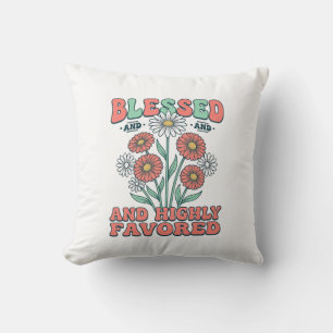 Gezegend en zeer bevoorrecht bloemig vintage ontwe kussen