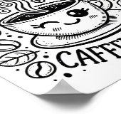 Gezegend en zeer cafeïnehoudende digitale download poster (Hoek)