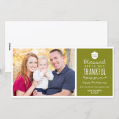 Gezegend en zo zeer dankbaar Thanksgiving fotokaar Feestdagenkaart (Voorkant / Achterkant)