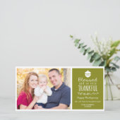 Gezegend en zo zeer dankbaar Thanksgiving fotokaar Feestdagenkaart (Staand voorkant)