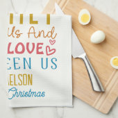 Gezegend Familie Kerstgebed Theedoek (Quarter Fold)