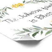 Gezegend familie Poster gepersonaliseerd (Hoek)