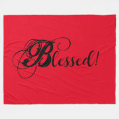Gezegend! Fleece deken (Rood) (Voorkant (Horizontaal))