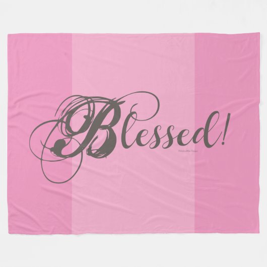 Gezegend! Fleece deken (Roze) (Voorkant (Horizontaal))