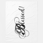 Gezegend! Fleece deken (Wit/Zwart) (Voorkant)