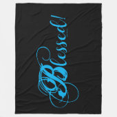 Gezegend! Fleece deken (Zwart/Blauw) (Voorkant)