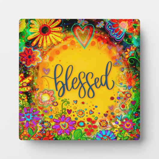 Gezegend  florale grillige inspiratie ezel fotoplaat (Voorkant)