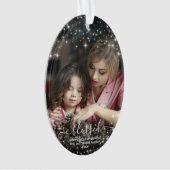 Gezegend. Foto met feestelijke Sparkles Christmas Ornament (voorkant)