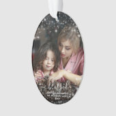 Gezegend. Foto met feestelijke Sparkles Christmas Ornament (voorkant)