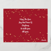 Gezegend, fotonaam Goud Folie Vakantie Postkaart # Folie Feestdagen Briefkaart (Achterkant)