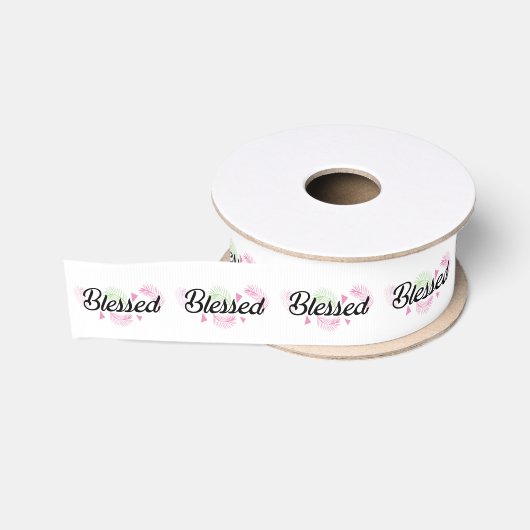 Gezegend Geloof Tropische Zomer Grosgrain Lint (Spoel)