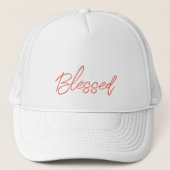 Gezegend Geloof Unisex Sinaasappel Grateful Grace Trucker Pet (Voorkant)