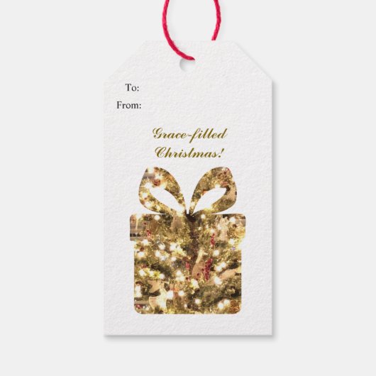 Gezegend & Genade-gevulde Kerst, Gift Labels Cadeaulabel (Achterkant)