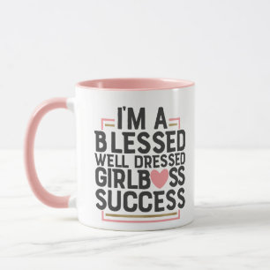 Gezegend, goed gekleed, meidenboss Succesvolle Mok