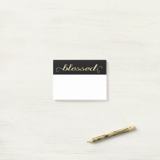 Gezegend, gouden olievlek Inspirerend Grateful Post-it® Notes (Op bureau)