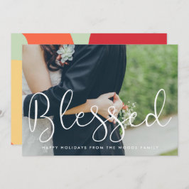 Gezegend grillig script Kerstfoto Feestdagenkaart