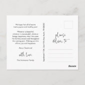 Gezegend, Groet, Familiefoto, Glimlachend Script Briefkaart (Achterkant)