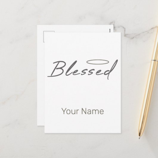 Gezegend Halo religieus ontwerp voor Christelijk g Feestdagenkaart (Voorkant / Achterkant in situ)