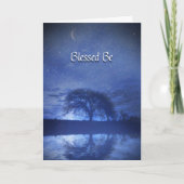 Gezegend: Happy Birthday Oak Tree and Moon Kaart (Voorkant)