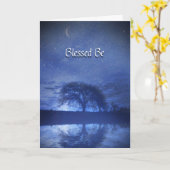 Gezegend: Happy Birthday Oak Tree and Moon Kaart (Gele Bloem)