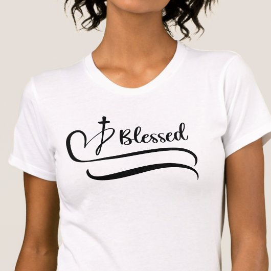 Gezegend Hart en Kruis T-shirt