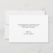 Gezegend Hart Script Minimale Foto baby Doop Bedankkaart (Achterkant)