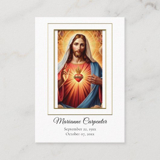 Gezegend Heilig Hart Jezus Gedachtenisgebed Kaart Plaatskaartje (Voorkant)