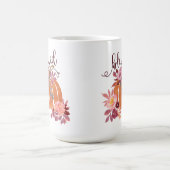 Gezegend - Herfst Pompoen met roze bloemen Koffiemok (Center)