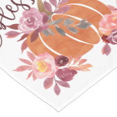 Gezegend - Herfst Pompoen met roze bloemen Korte Tafelloper (Hoek)