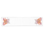 Gezegend - Herfst Pompoen met roze bloemen Korte Tafelloper (Horizontaal)