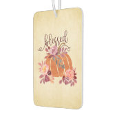 Gezegend - Herfst Pompoen met roze bloemen Luchtverfrisser (Links)