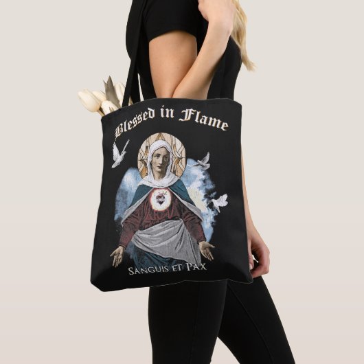 Gezegend in de vlam - Gotisch ontwerp Tote Bag (Dichtbij)