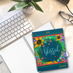 Gezegend inspirerend bloemig gepersonaliseerd ple planner