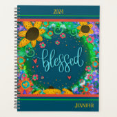 Gezegend inspirerend bloemig gepersonaliseerd ple planner (Voorkant)