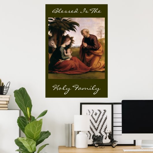 gezegend is de heilige familie poster (Thuiskantoor)