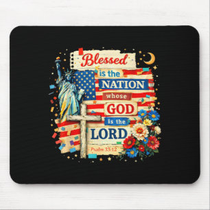 Gezegend is de natie god is heer patriottisch gelo muismat