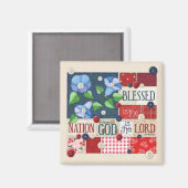 "Gezegend is de Natie" Schrift Magneet (Voorkant / Achterkant)