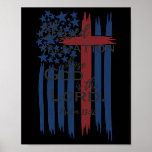Gezegend is de natie wiens God de Heer is Americ Poster