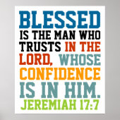 Gezegend is het man bijbelse Jeremiah 17:7 Poster (Voorkant)