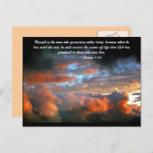 Gezegend is het man dat volhardt onder proces, bec briefkaart (Voorkant / Achterkant)