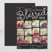 Gezegend Jaar Kerstmis Fotocollage Feestdagenkaart (Voorkant / Achterkant)