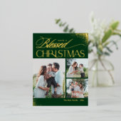 Gezegend Kerst FOLIE Religieus Vakantie Briefkaart (Staand Voorkant)