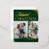 Gezegend Kerst FOLIE Religieus Vakantie Briefkaart (Voorkant / Achterkant)