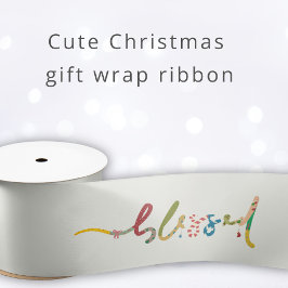 Gezegend kerstcadeau inpaklint satijnen lint