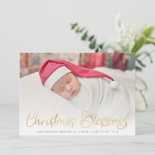 gezegend kerstfeest - aankondigingskaart aankondiging (Staand voorkant)