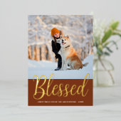 Gezegend Kerstmis aangepaste foto Folie Feestdagenkaart (Staand Voorkant)