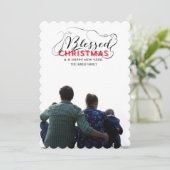 Gezegend Kerstmis Feestdagenkaart (Staand voorkant)