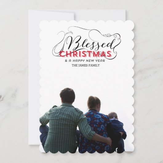 Gezegend Kerstmis Feestdagenkaart (Voorkant)