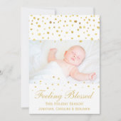 Gezegend Kerstmis Geboorte Aankondiging Gouden Con (Voorkant)