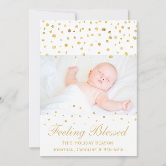 Gezegend Kerstmis Geboorte Aankondiging Gouden Con (Voorkant)